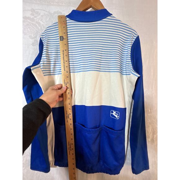 Giordana Cycling Jacket Jersey 9 Made in Italy Blue White Stripes - Picture 11 of 12